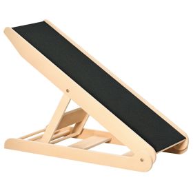 Dog Ramp for Bed Couch, Foldable Pet Ramp Height Adjustable 4 Levels from 14.75" to 24.5" for Cats and Small Dogs with Non-Slip Carpeted Surface